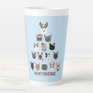 Taza De Café Latte Árbol de Navidad de gato