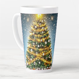 Taza De Café Latte Árbol de Navidad Festivo con diseño de invierno ac