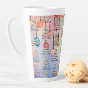 Taza De Café Latte árbol de Navidad Fishing Merry Fishmas