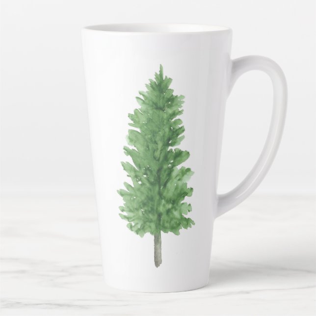 Taza De Café Latte Árbol De Pino De Agua 2 (Derecha)