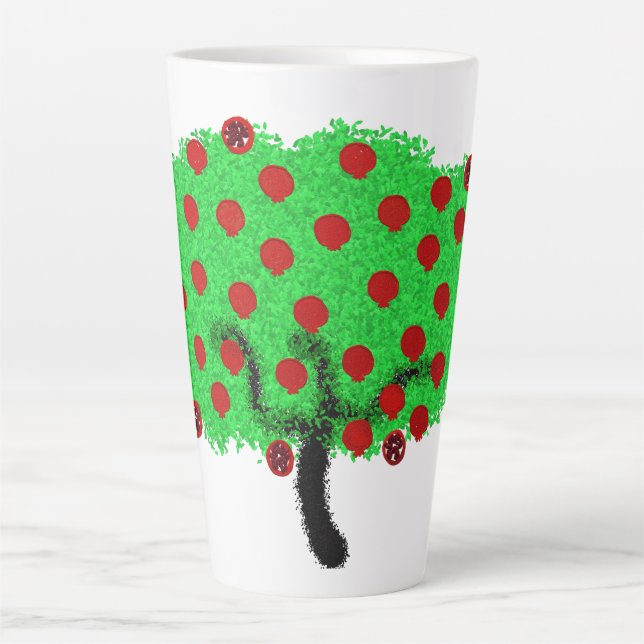 Taza De Café Latte Árbol granate Tu B'Shvat ט ״ ו ב ש ט Shavuot (Anverso)