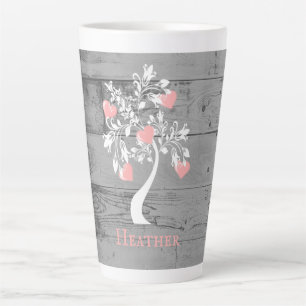Taza De Café Latte Árbol rosado de sangre latte personalizada