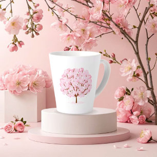 Taza De Café Latte Árbol Sakura en pleno florecimiento - Elegante dis