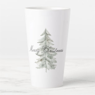 Taza De Café Latte Árbol verde blanco navidades