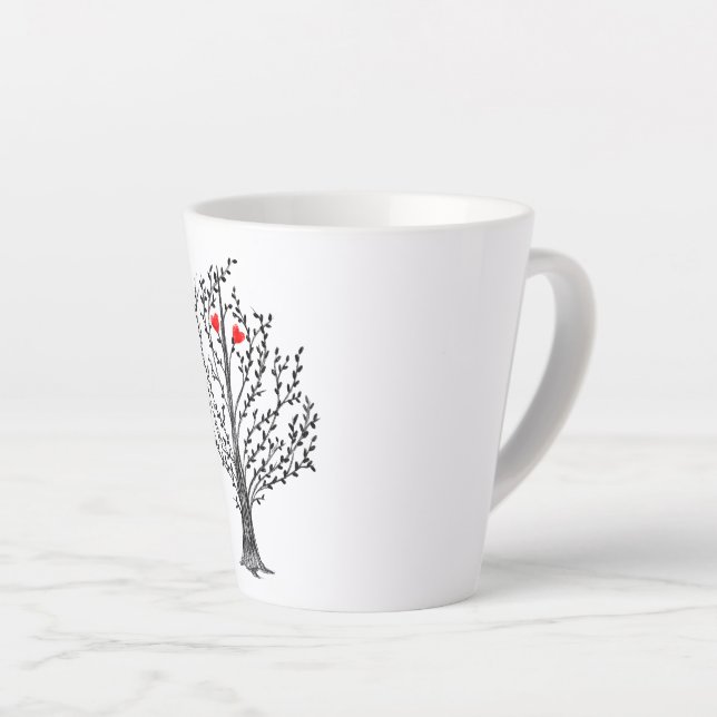 Taza De Café Latte Árbol y corazón (Ángulo derecho)