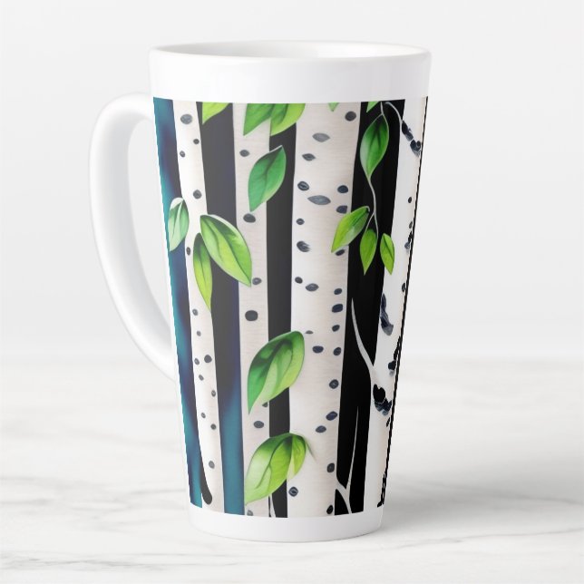 Taza De Café Latte Árboles acuarelas Aspen (Ángulo izquierdo)