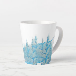 Taza De Café Latte Árboles azules nevados