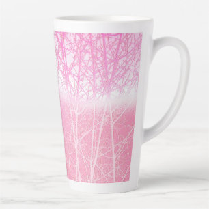 Taza De Café Latte Árboles brumosos helados en melocotón y rosa