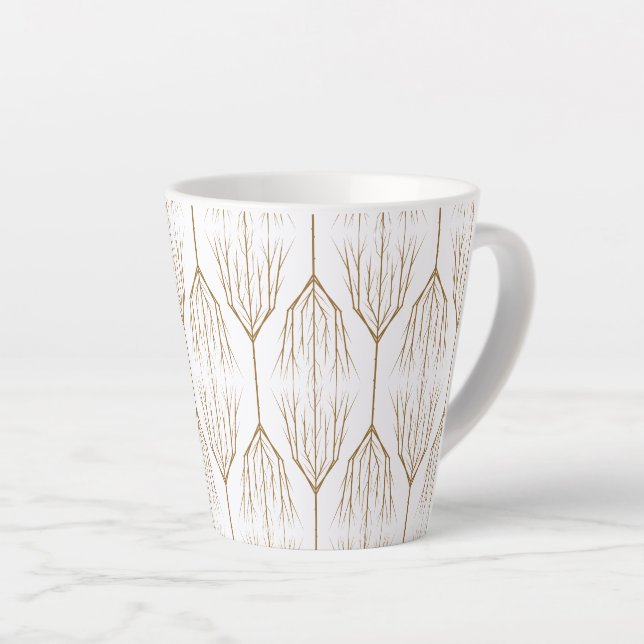 Taza De Café Latte Árboles de invierno Latte Mug 12oz. (Ángulo derecho)