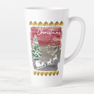Taza De Café Latte Árboles de Navidad vintage