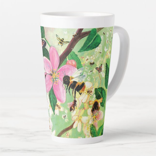 Taza De Café Latte Árboles florecientes para abejas y otros polinizad (Ángulo derecho)