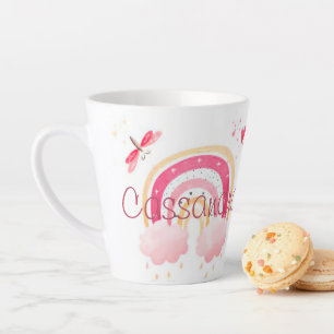 Taza De Café Latte Arcoíris a la acuarela personalizado