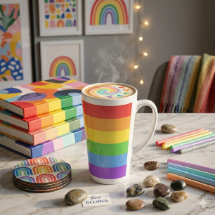 Taza De Café Latte Arcoíris de Orgullo