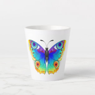 Taza De Café Latte Arcoiris mariposa Peacock Eye