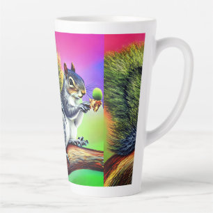 Taza De Café Latte Ardilla Cuta en la rama-47563