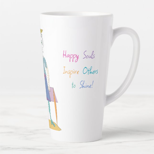Taza De Café Latte ARENA - ¡Las almas felices inspiran a otros a bril (Derecha)