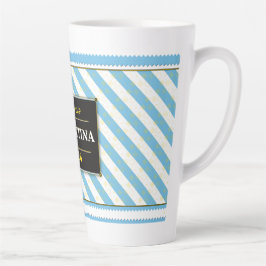 Taza De Café Latte Argentina Football Fan Flag Colors Stripe Pattern 