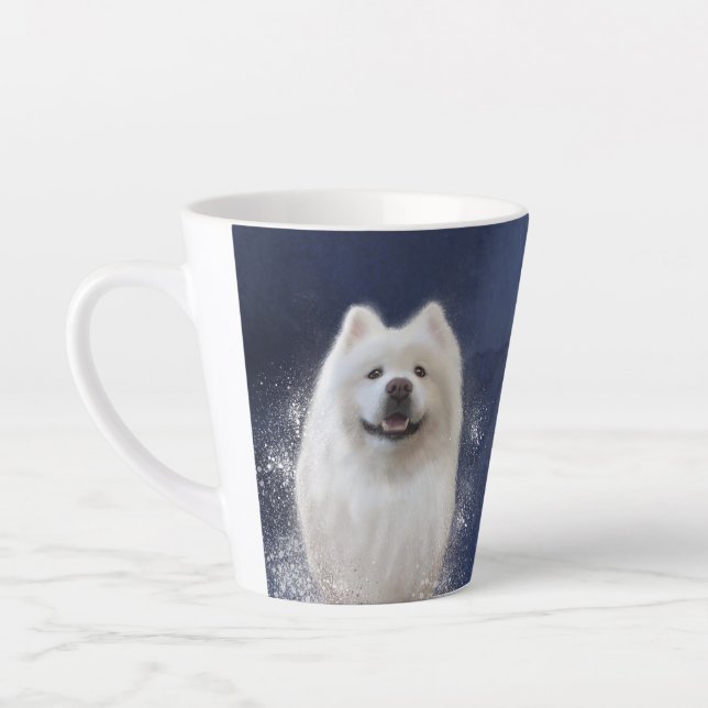 Taza De Café Latte Ari la colección Samoyed BLUE (Izquierda)