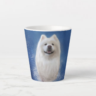 Taza De Café Latte Ari la colección Samoyed BLUE