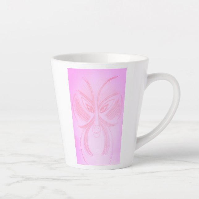 Taza De Café Latte Ariadne Unique Colorful Portrait (Derecha)