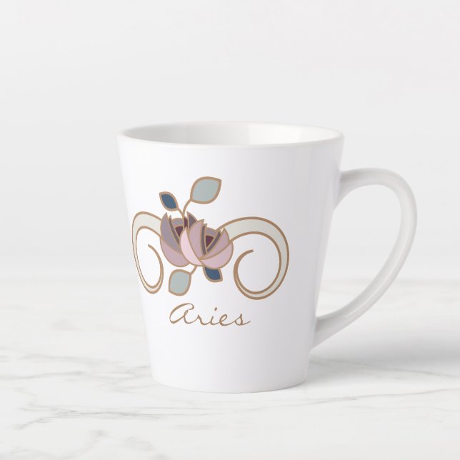 Taza De Café Latte Aries Zodiac Boho Coffee Mug (Derecha)