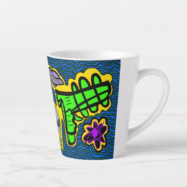Taza De Café Latte arma alienígena y espacial (Derecha)