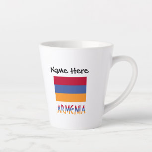 Taza De Café Latte Armenia y Bandera de Armenia Personalizados