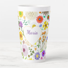 Taza De Café Latte Armonía floral de primavera