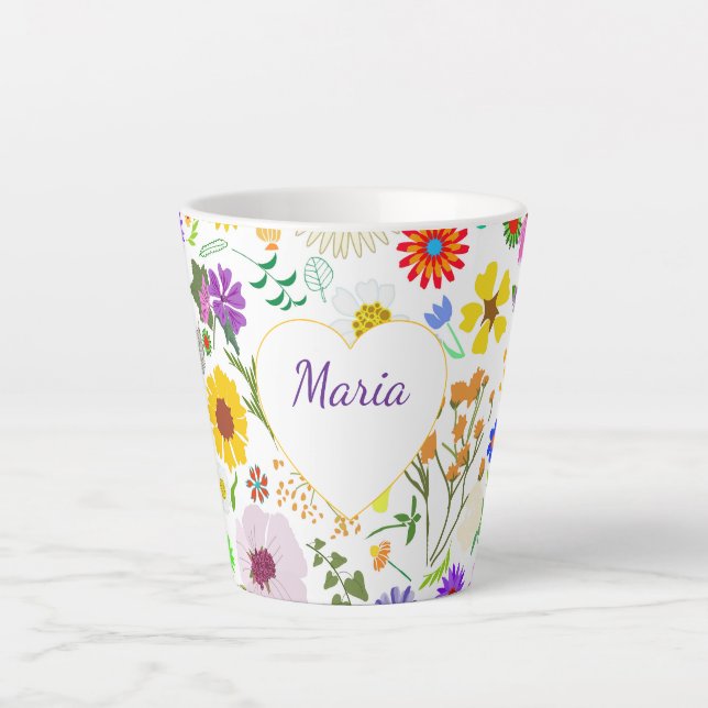 Taza De Café Latte Armonía floral de primavera (Anverso)