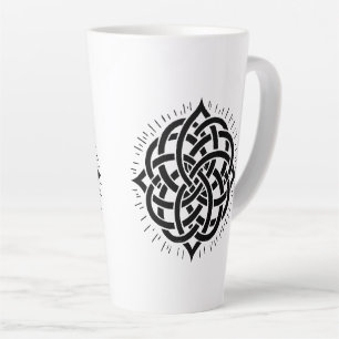 Taza De Café Latte Armonía Infinita: Arte de Símbolo Mandala Céltico 