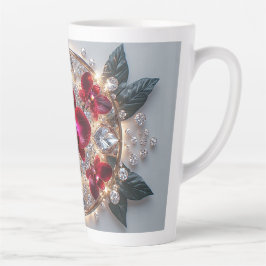 Taza De Café Latte Arreglo Elegante de Orquídeas Rojas
