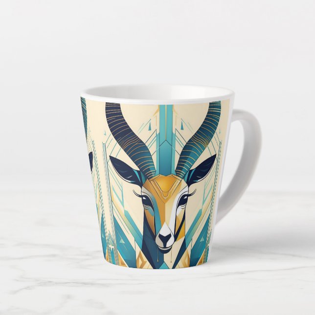 Taza De Café Latte Art Deco Gazelle 12oz Mug (Ángulo derecho)