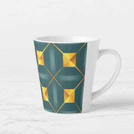 Taza De Café Latte Art Deco Geometric 12oz Latte Mug