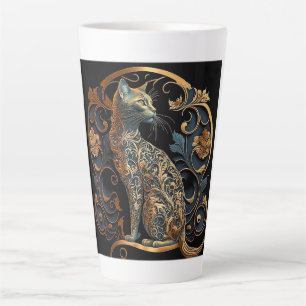Taza De Café Latte Art Nouveau Cat Latte Mug
