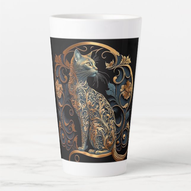 Taza De Café Latte Art Nouveau Cat Latte Mug (Anverso)