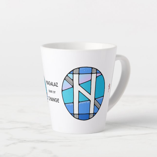 Taza De Café Latte Art Nouveau Hagalaz Rune de CAMBIO! (Ángulo derecho)