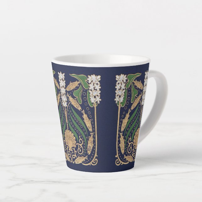 Taza De Café Latte Art Nouveau Seashore Seashells (Ángulo derecho)