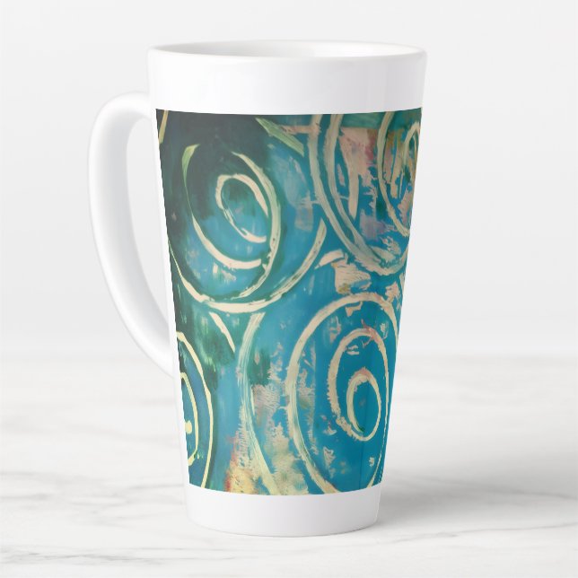 Taza De Café Latte Arte abstracto  (Ángulo izquierdo)