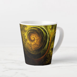 Taza De Café Latte Arte abstracto de color rojo floral de Sunrise
