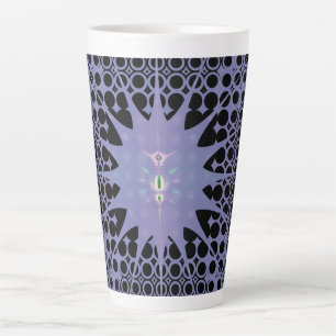 Taza De Café Latte Arte abstracto Espacio púrpura Fractal