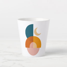 Taza De Café Latte Arte abstracto geométrico moderno de luna