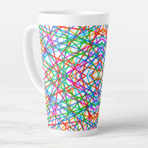 Taza De Café Latte Arte abstracto moderno de líneas