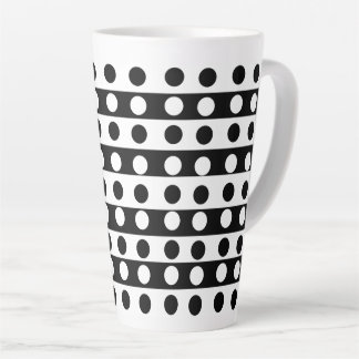 Taza De Café Latte Arte abstracto personalizado en negro y blanco
