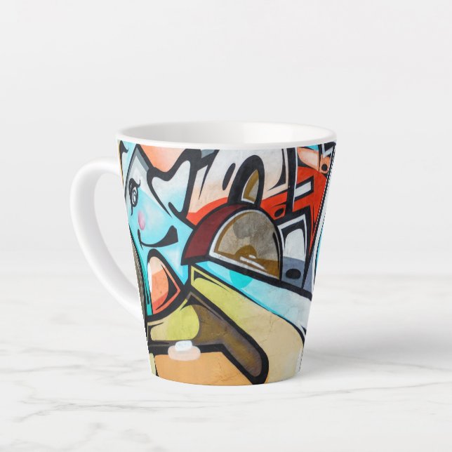 Taza De Café Latte Arte callejero/Mural (Ángulo izquierdo)