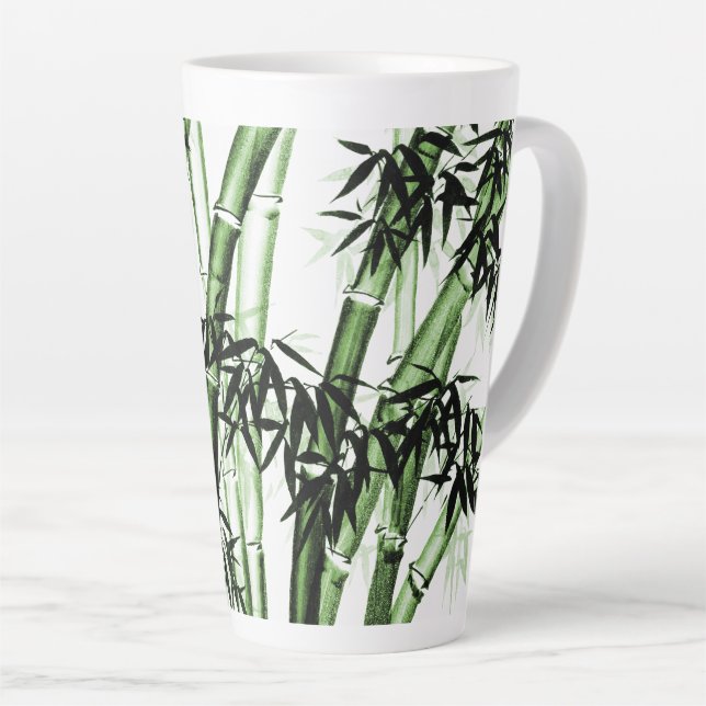 Taza De Café Latte Arte chino de bambú - uno - verde (Ángulo derecho)