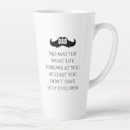 Taza De Café Latte Arte de bigote con cita divertida de papá