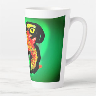 Taza De Café Latte arte de camaleón de selva tropical
