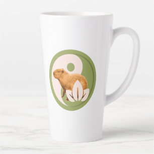 Taza De Café Latte Arte de capybara zen yin yang naturaleza pacífica