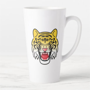Taza De Café Latte Arte de Cara de Tigre Sonriente-21876