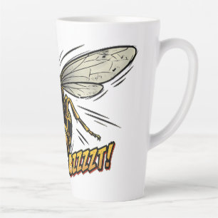 Taza De Café Latte Arte de Cómic Avispa Enojada BZZZT